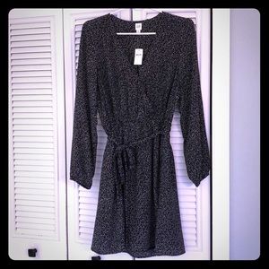 Faux-wrap dress with sash